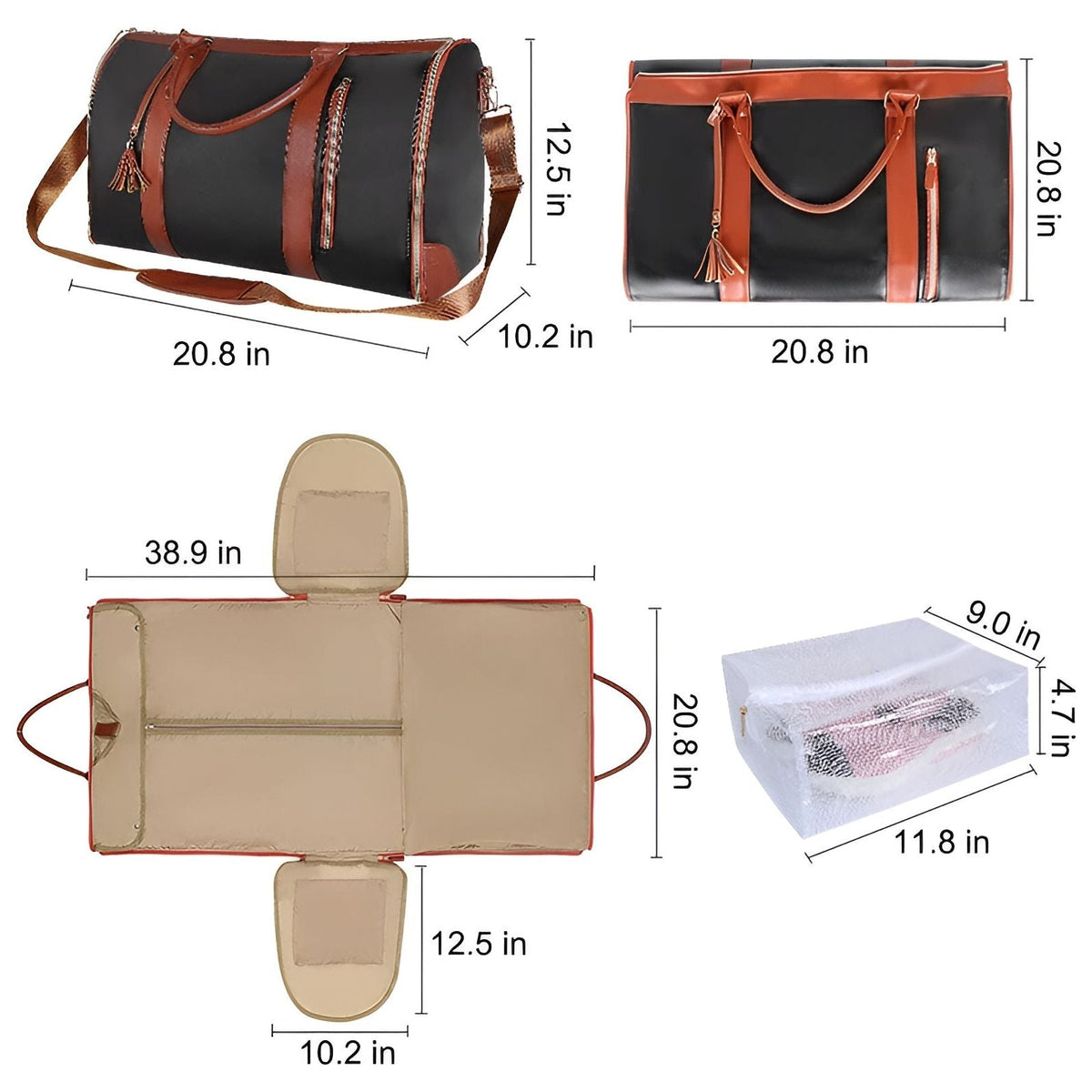 PackNGo - Faltbare Wochenendtasche für Männer und Frauen